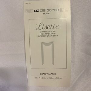 Liz Claiborne Lisette white scarf valance NEW in package